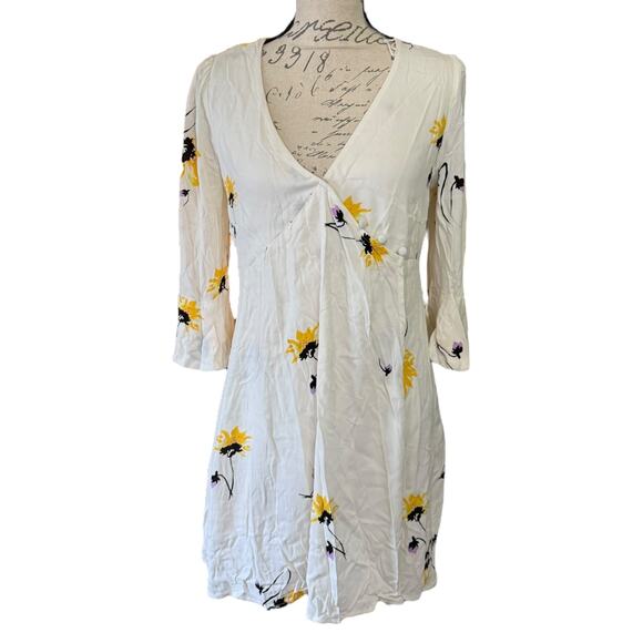 Free People Time On My Side 3/4 Sleeve Floral Dress Size Small - Picture 1 of 5